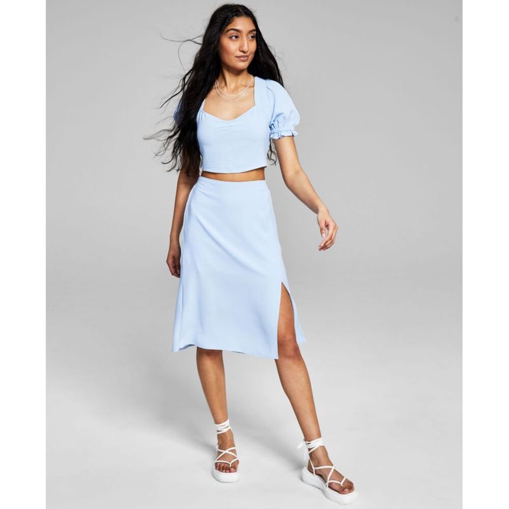 And Now This Now This Womens Side Slit Midi Skirt